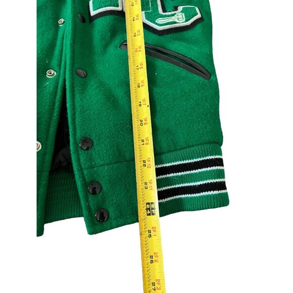 Dilly Letter Jacket Women's Varsity Jacket Green Size XS Quilted Pharr Stahhp - Picture 6 of 12